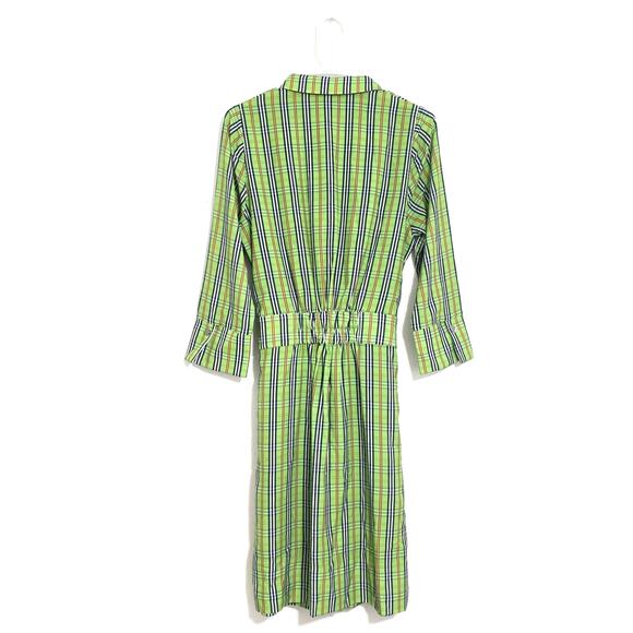 Gretchen Scott Breezy Blouson Sunshine Plaid Green Dress Size Small - Picture 4 of 15